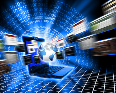 笔记本电脑屏幕 全球计算机网络的视觉象征与科技演进